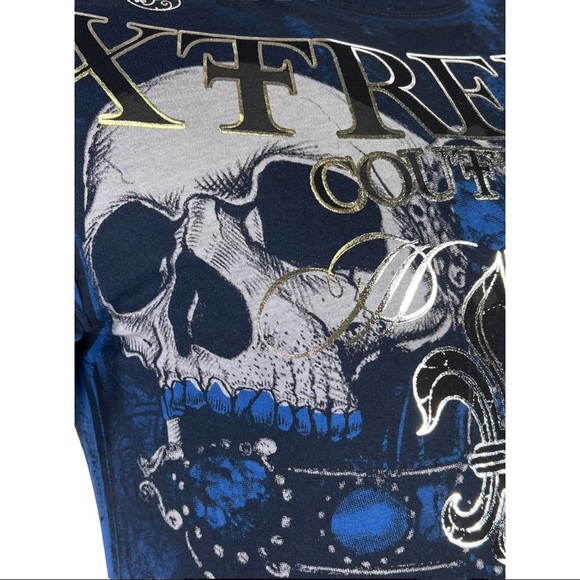 Xtreme Couture By Affliction Men's T-Shirt GRAVE MAKER Skull Cross S-5XL - Picture 6 of 10